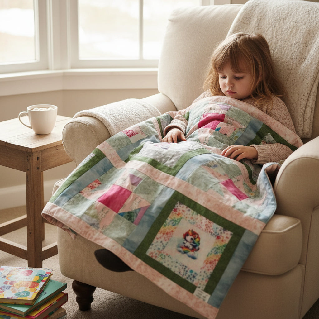 Unicorn Knee Quilt – Handmade from Fabric Remnants
