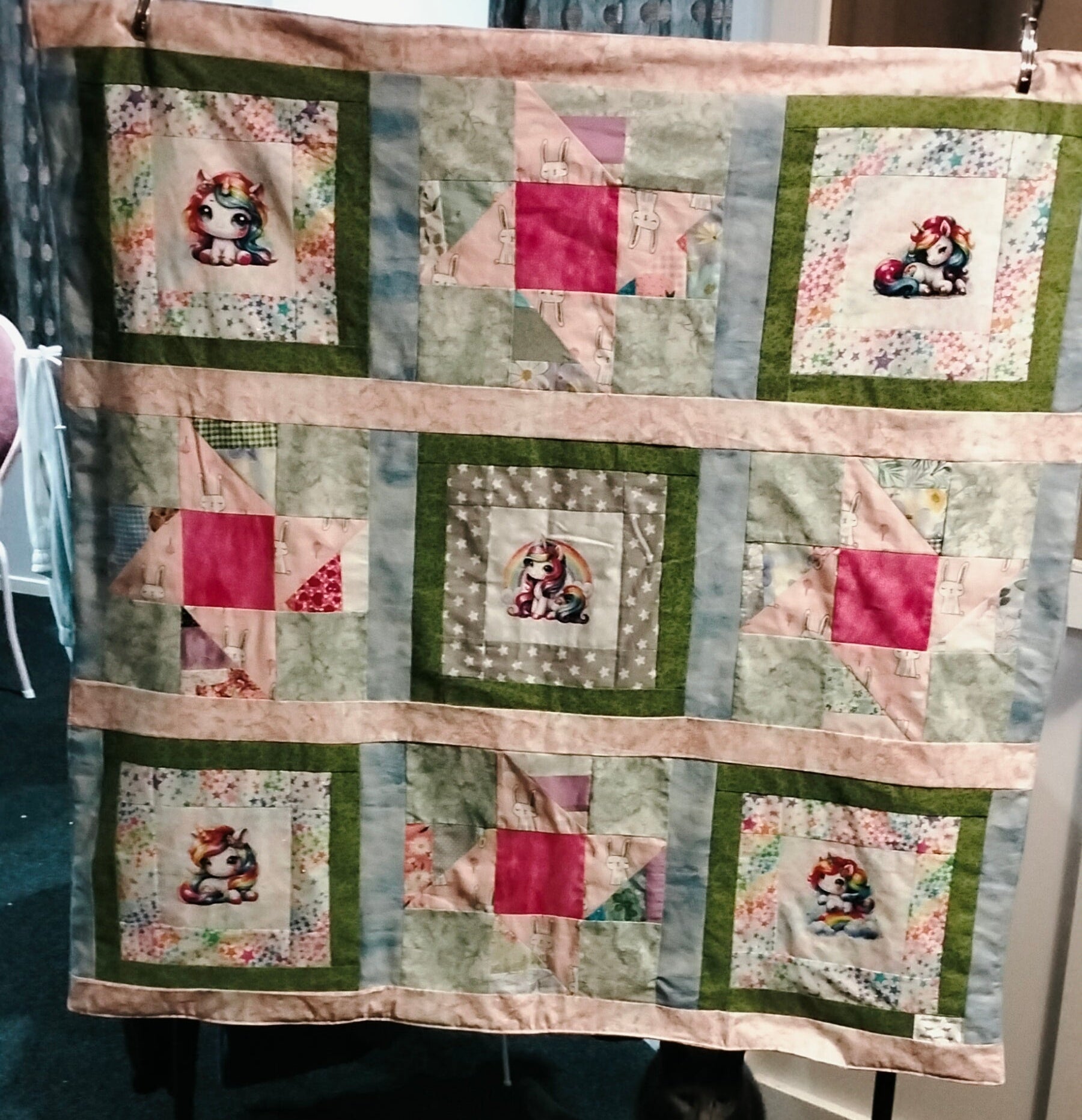 Unicorn Knee Quilt – Handmade from Fabric Remnants