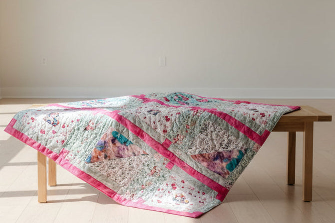 Pink Unicorn Knee Quilt – Handmade from Fabric Remnants