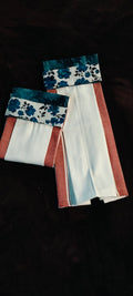 Hanging Blue Floral Tea Towels x2