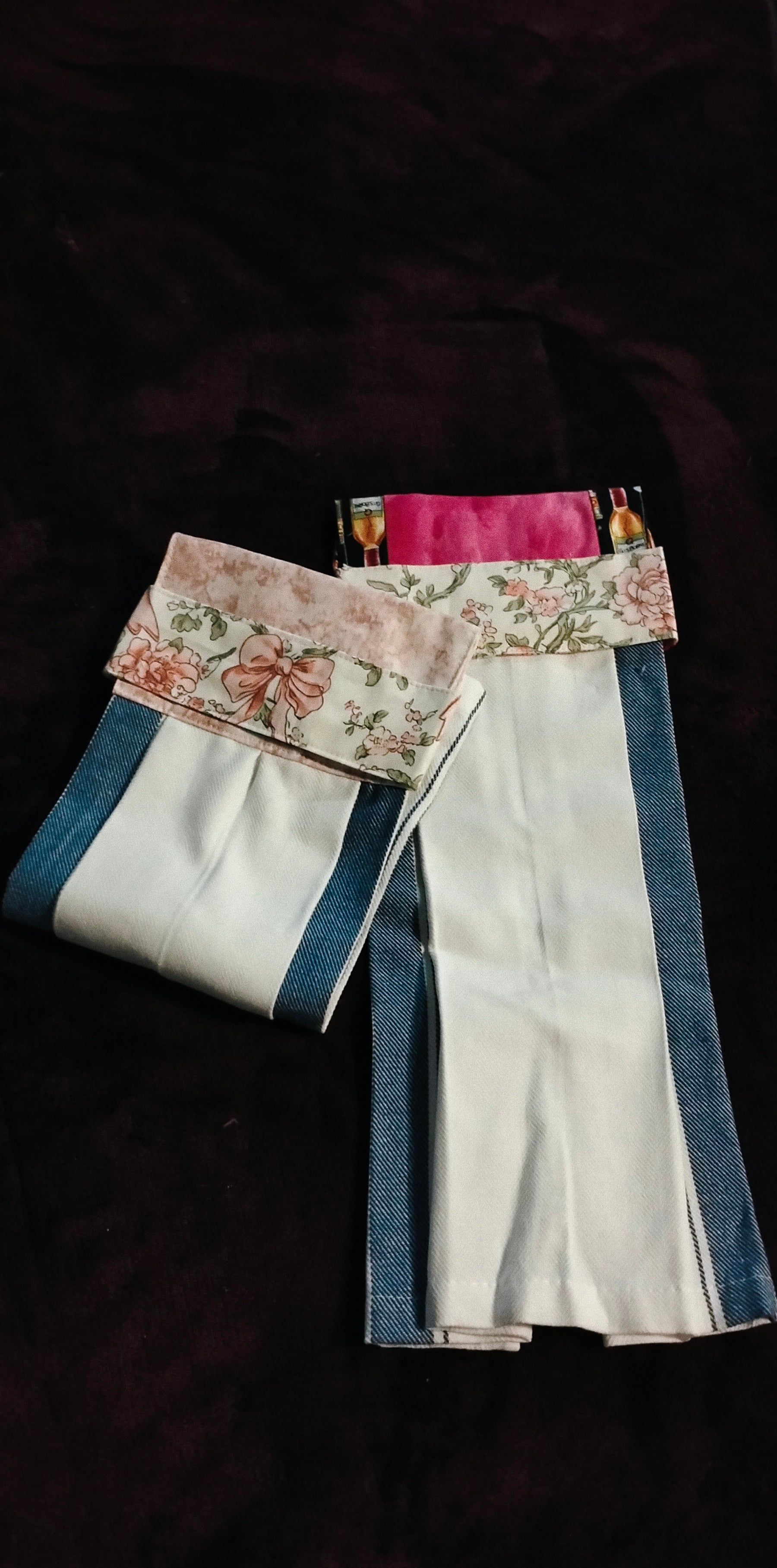 Hanging Mixed Bands Tea Towels x2