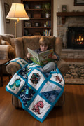 Kiwi Dino Knee Quilt – Handmade from Fabric Remnants