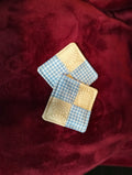 Fabric Coasters Cream and Blue Checked
