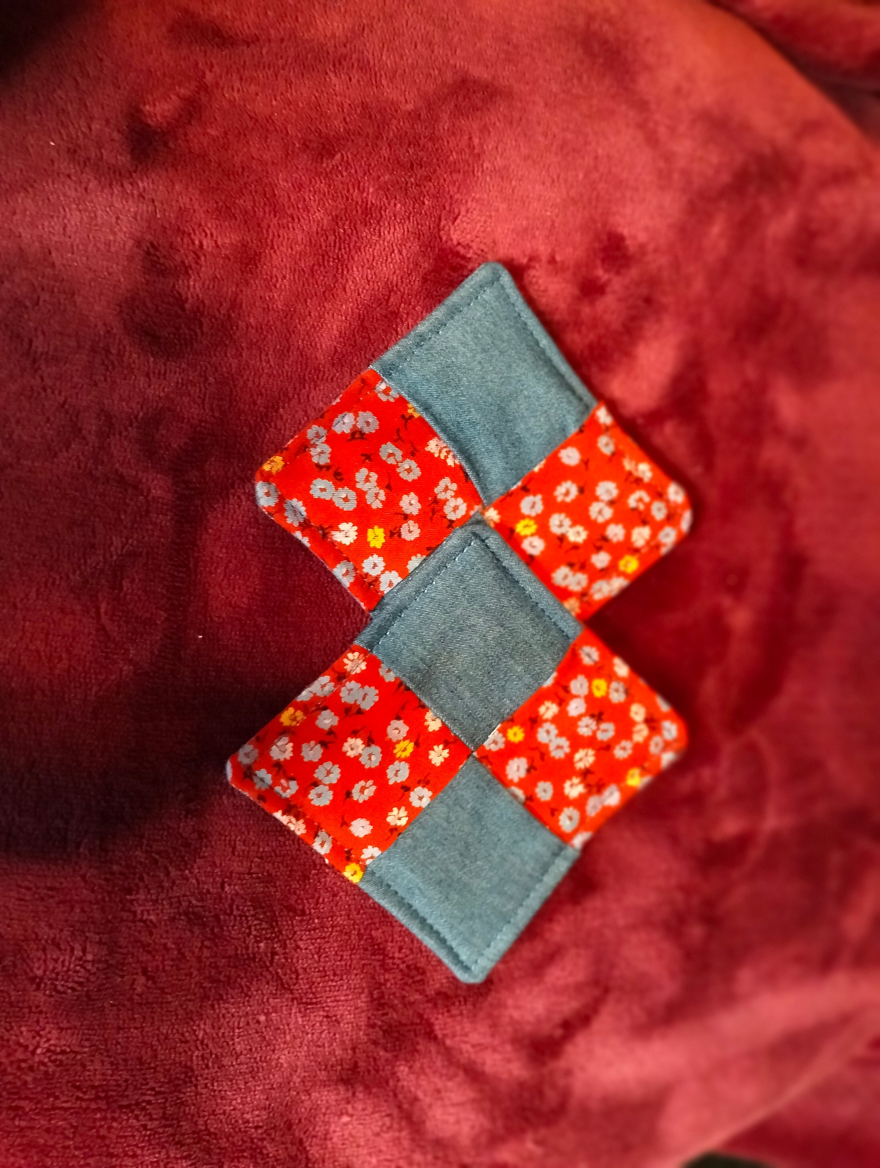 Fabric Coasters Navy and Red